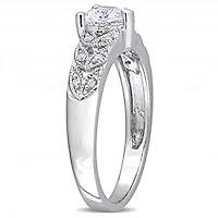 Julianna B Sterling Silver 0.06CTW Diamond & Created White Sapphire Ring