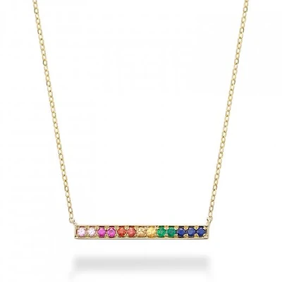 Les Bijoux 10K Yellow Gold Multi-Gemstone Rainbow Necklace