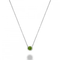 Les Bijoux 10k White Gold Bezel Set Peridot Necklace