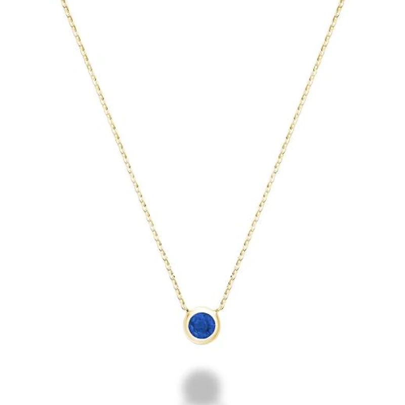 Les Bijoux 10k Yellow Gold Bezel Set Blue Sapphire Necklace