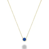 Les Bijoux 10k Yellow Gold Bezel Set Blue Sapphire Necklace