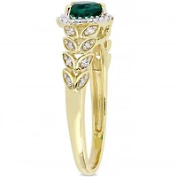 Julianna B 10K Yellow Gold Created Emerald & 0.06CTW Diamond Ring