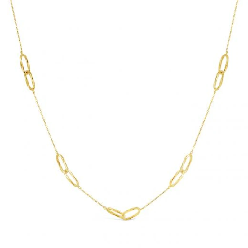 10K Yellow Gold Diamond Cut Paperclip Chain Necklace