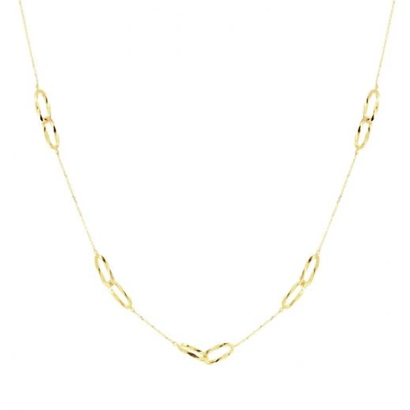 10K Yellow Gold Diamond Cut Paperclip Chain Necklace