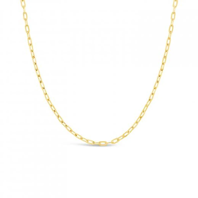 10K Yellow Gold 18" 1.4mm Diamond Cut Oval Cable Chain