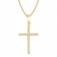 10K Yellow Gold 0.05CTW Diamond Cross Pendant