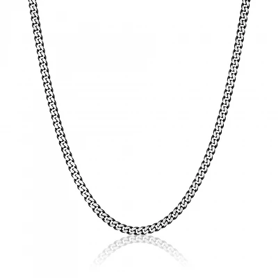 Stainless Steel Brushed Diamond Cut 5.5mm 22+2" Necklace