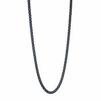 Stainless Steel Grey & Blue 3.5mm 22" Round Necklace