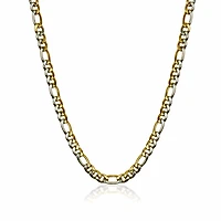 Stainless Steel Yellow 9.5mm 24" Figaro Chain