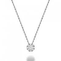 10K White Gold 0.08CTW Diamond Cluster Pendant