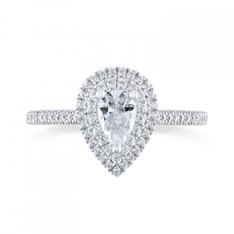 Diamond Revelations 14K White Gold 0.70CTW Pear Shaped Ring