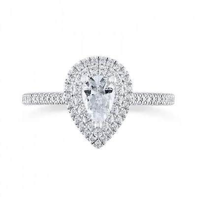 Diamond Revelations 14K White Gold 0.70CTW Pear Shaped Ring