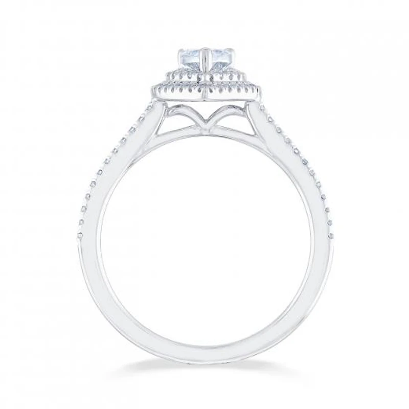Diamond Revelations 14K White Gold 0.70CTW Pear Shaped Ring