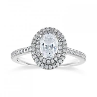 Diamond Revelations 14K White Gold 0.95CTW Oval Ring