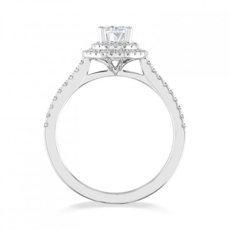 Diamond Revelations 14K White Gold 0.95CTW Oval Ring