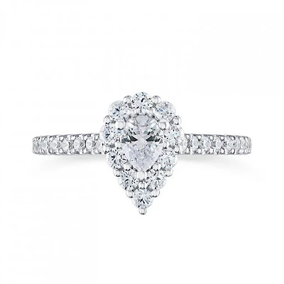 Diamond Revelations 14K White Gold 0.85CTW Pear Shape Ring