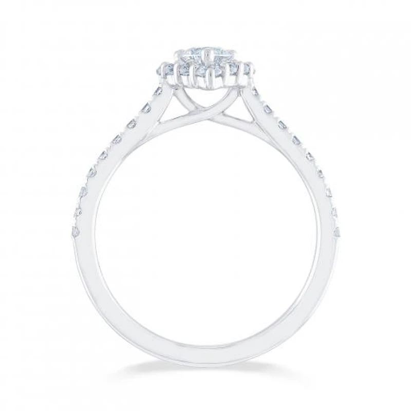 Diamond Revelations 14K White Gold 0.85CTW Pear Shape Ring