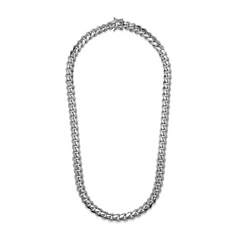 Sterling Silver 24" 9.3mm Miami Cuban Chain