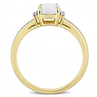 Julianna B 10K Yellow Gold Opal & Diamond Ring