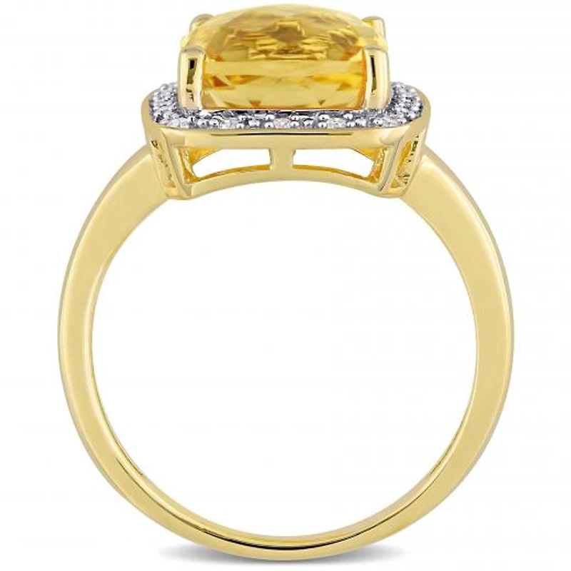 Julianna B 10K Yellow Gold Citrine & Diamond Ring