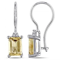 Julianna B Sterling Silver Citrine & Diamond Earrings