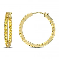 Julianna B 10K Yellow Gold Citrine Hoop Earrings