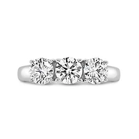 14K White Gold Lab Grown Three Stone 1.50CTW Diamond Ring