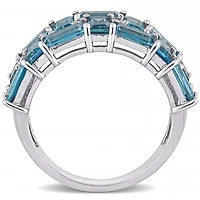Julianna B 10K White Gold London Blue Topaz & 0.08CTW Diamond Ring