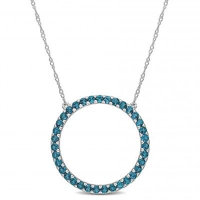 Julianna B 10K White Gold London Blue Topaz Pendant