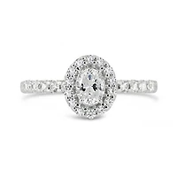 Glacier Fire 14K White Gold Oval 0.60CTW Bridal Ring