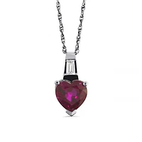 Sterling Silver Created Ruby & Created White Sapphire Pendant
