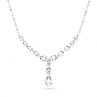 Sterling Silver Created White Sapphire Necklace