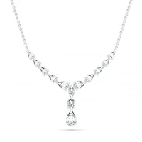 Sterling Silver Created White Sapphire Necklace