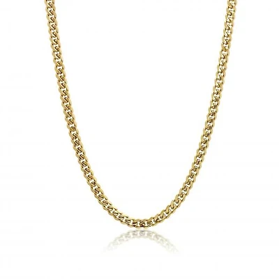 Stainless Steel 22+2" 7.7mm Gold-plated Polished Curb Chain