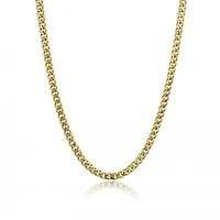 Stainless Steel 22+2" 7.7mm Gold-plated Polished Curb Chain