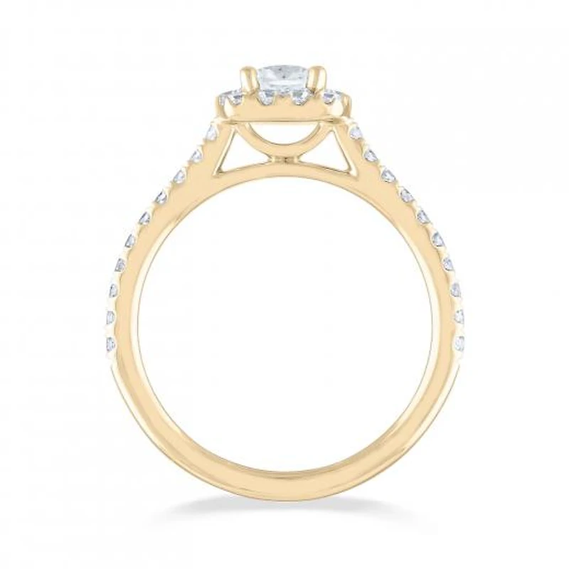 Diamond Revelations 14K Yellow Gold 0.80CTW Cushion Cut Ring