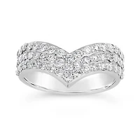 10K White Gold 1.00CTW Diamond Chevron Band