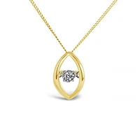 10K Yellow and White Gold 0.02CT Dancing Diamond Pendant