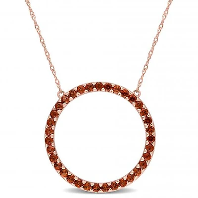 Julianna B 10K Rose Gold Garnet Pendant