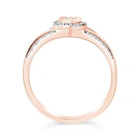 10K Rose Gold 0.10CTW Diamond Heart Ring