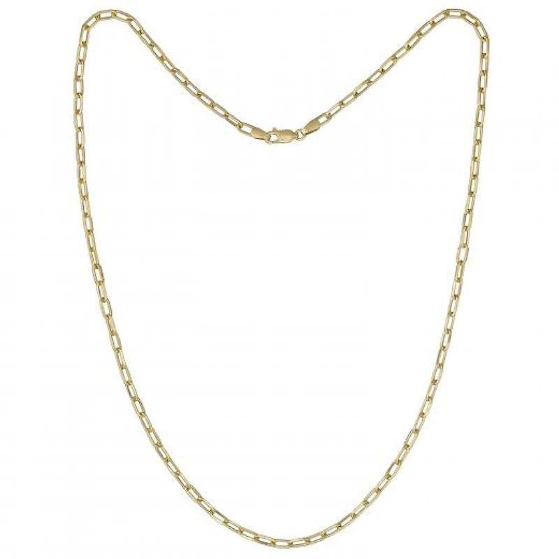 10K Yellow Gold 24" 3.2mm Paper Clip Chain