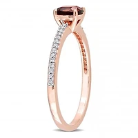 Julianna B 10K Rose Gold Garnet & 0.08CTW Diamond Ring
