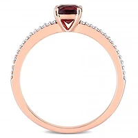 Julianna B 10K Rose Gold Garnet & 0.08CTW Diamond Ring