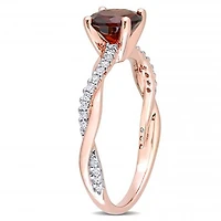 Julianna B 14K Rose Gold Garnet & 0.15CTW Diamond Ring