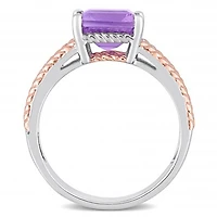 Julianna B Sterling Silver Amethyst & White Topaz Ring