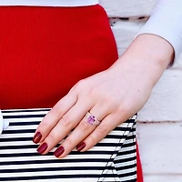 Julianna B Sterling Silver Amethyst & White Topaz Ring
