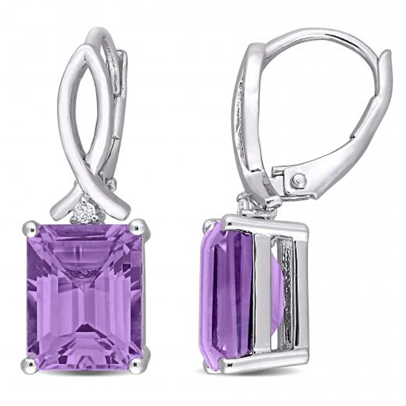 Julianna B Sterling Silver Amethyst & White Topaz Earrings