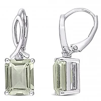 Julianna B Sterling Silver Green Quartz & White Topaz Earrings