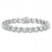 Julianna B Sterling Silver Green Quartz & 0.03CTW Diamond Bracelet