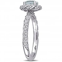 Julianna B 14K White Gold Aquamarine & 0.25CTW Diamond Ring